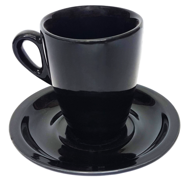 Xicara Genova Capuccino C/ Pires em Porcelana Preta BelaVista Hover Image