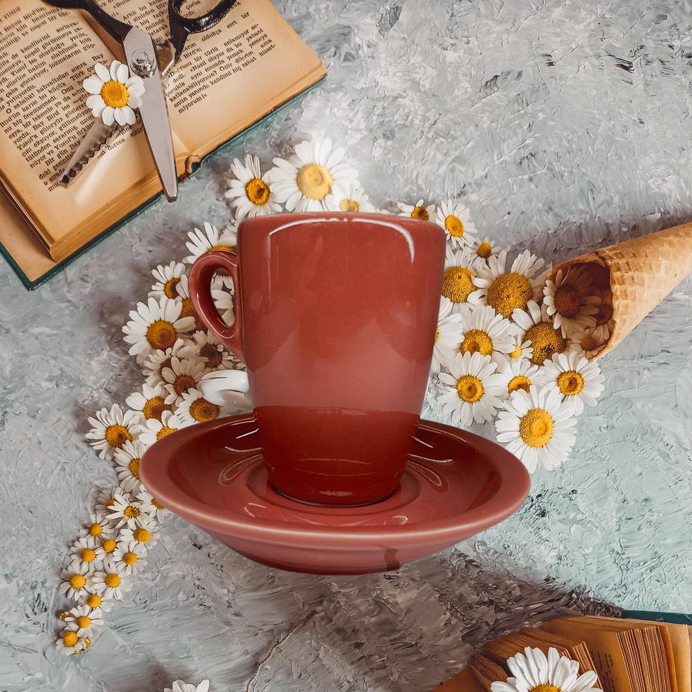 Xicara Genova Vermelha com Pires A Gourmet