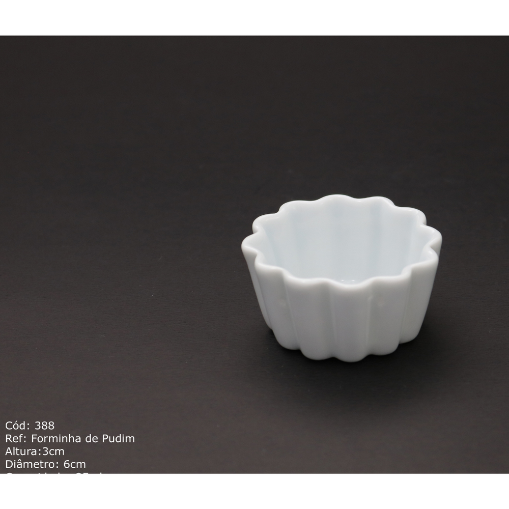 Molheira Forma de Pudim 50ml em Porcelana BelaVista