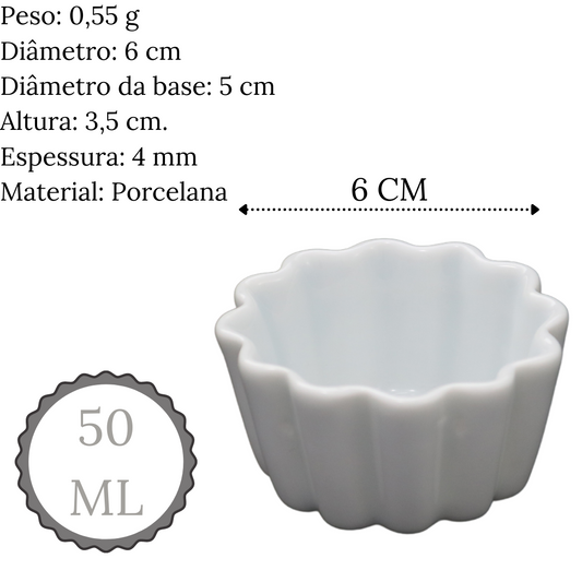 Molheira Forma de Pudim 50ml em Porcelana