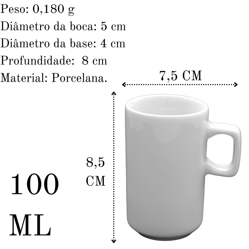 Xicara de Café 100ml Fina S/ Pires BelaVista