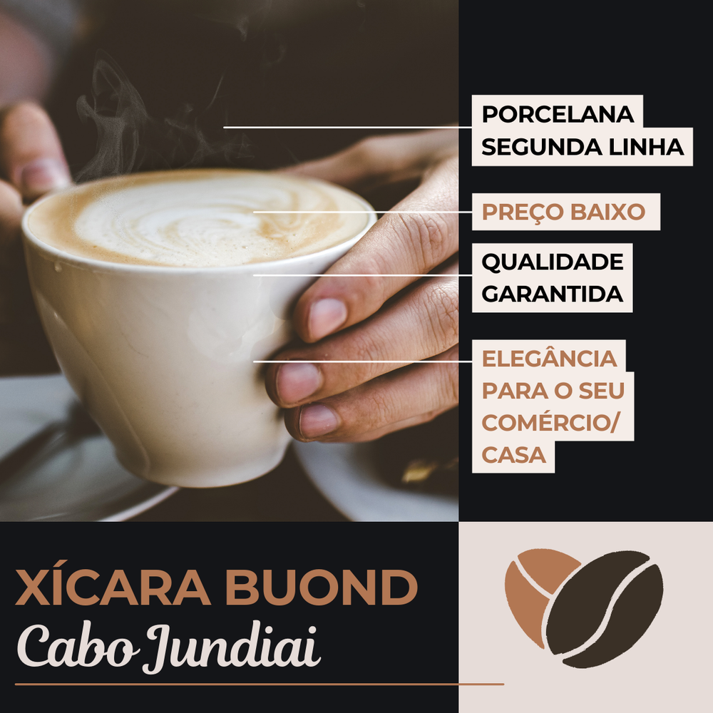 Kit 50 Xicara chá Buondi com sua marca BelaVista Xicara de Chá