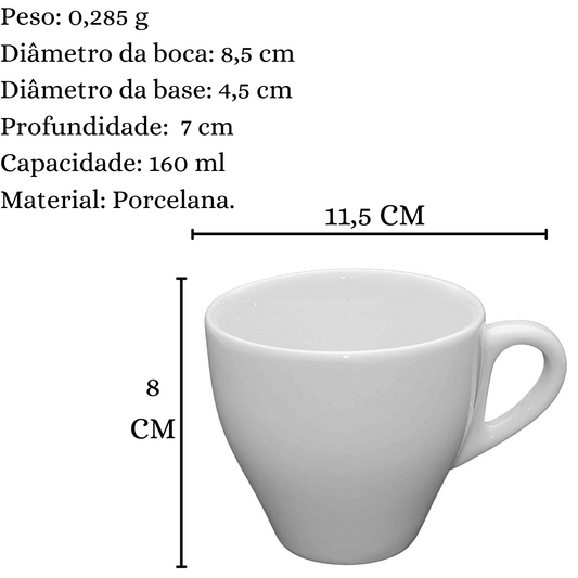 Xicara de Chá Buond 160ml Porcelana