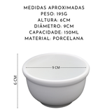 Kit 50 Tigela Porta Vinagrete de Porcelana Personalizado BelaVista Tigela