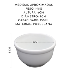 Kit 50 Tigela Porta Vinagrete de Porcelana Personalizado BelaVista Tigela