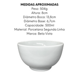 Kit 50 Tigela Japonesa 500ml Com Sua Marca BelaVista Tigela Porcelana