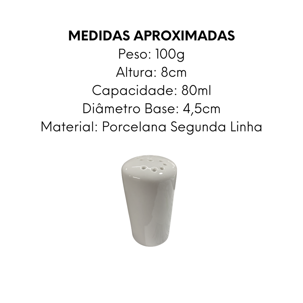 Saleiro Reto de Porcelana Segunda Linha - A Gourmet