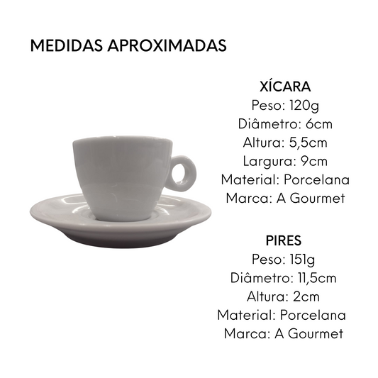 Xicara de Café Coquinho Cabo Bola Com Pires