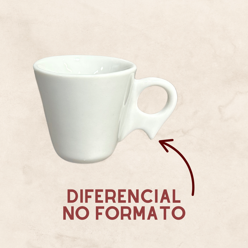 Kit 50 Xicara C/ Pires cabo bico Personalizado BelaVista Xicara de Café