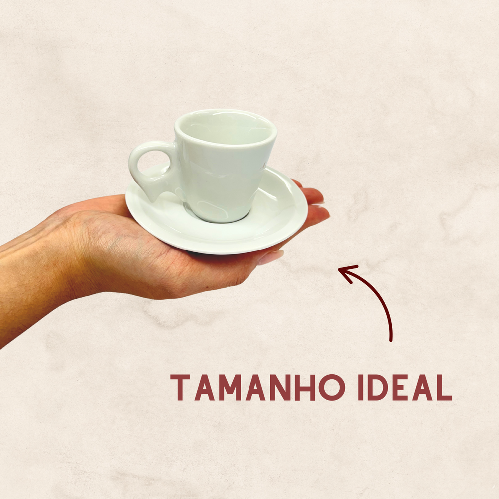 Kit 50 Xicara C/ Pires cabo bico Personalizado BelaVista Xicara de Café