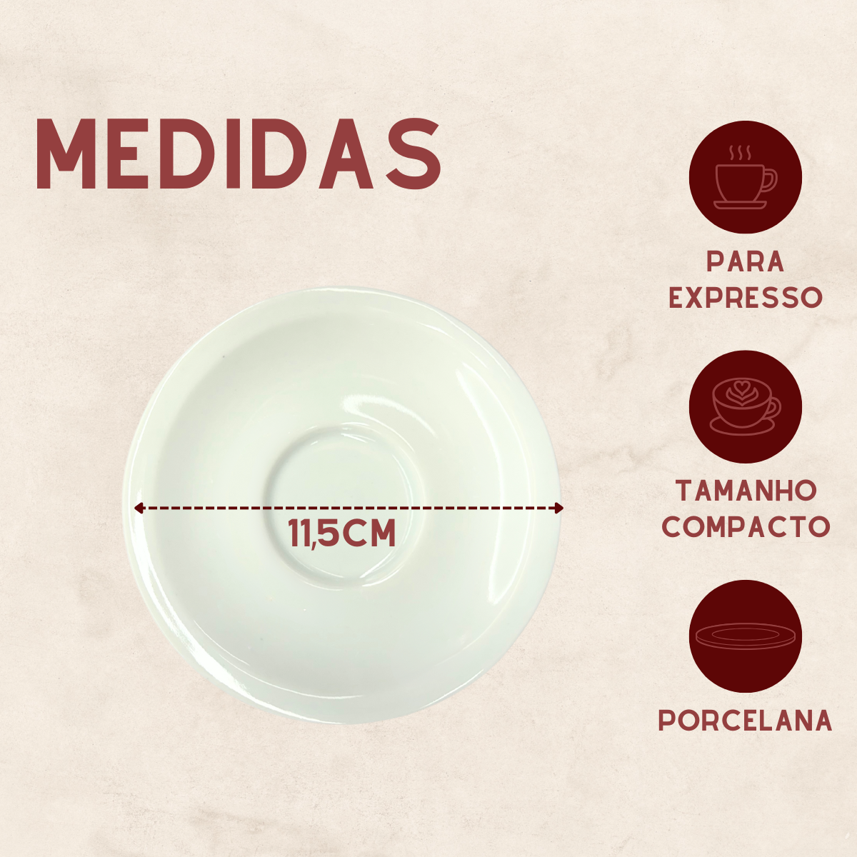 Xicara 70ml Com Pires Porcelana - A Gourmet