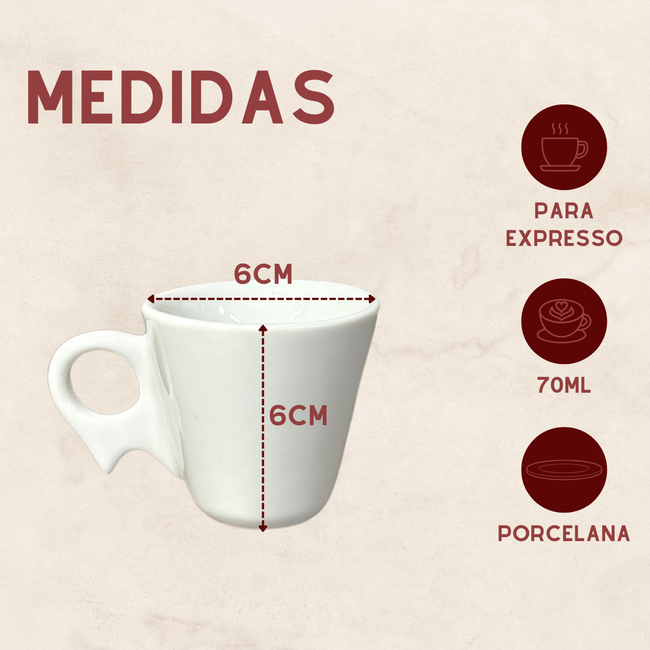 Xicara 70ml Com Pires Porcelana Main Image