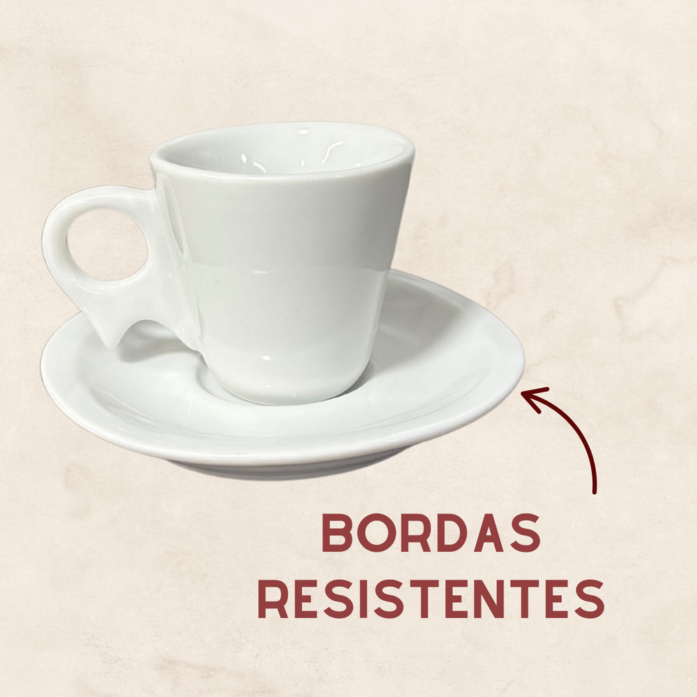 Kit 50 Xicara C/ Pires cabo bico Personalizado BelaVista Xicara de Café