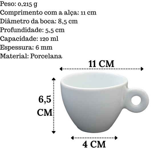 Xicara de Chá Coquinho 120ml Cabo Bolinha