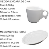 Xicara de Chá Piramide Cabo Bico C/ Pires 170ml BelaVista