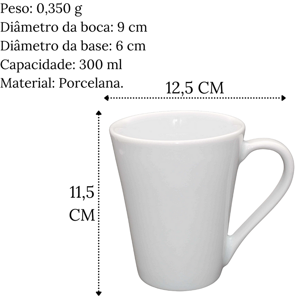 Caneca Tulipa em Porcelana 300ml BelaVista