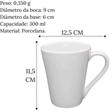 Caneca Tulipa em Porcelana 300ml