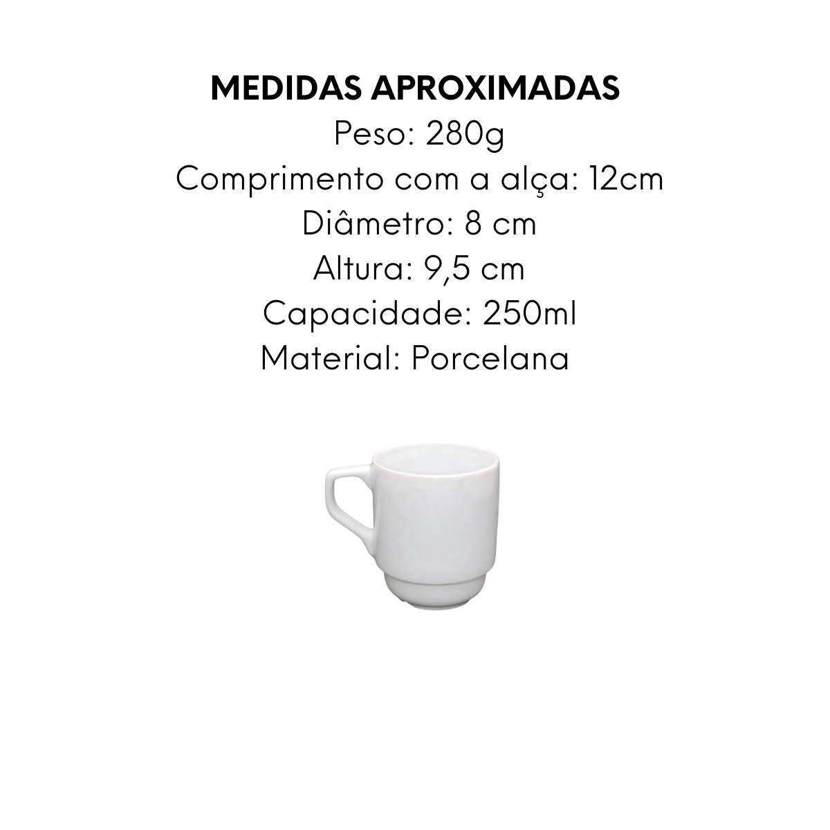 Caneca Empilhavel Cafeteria 250ml BelaVista