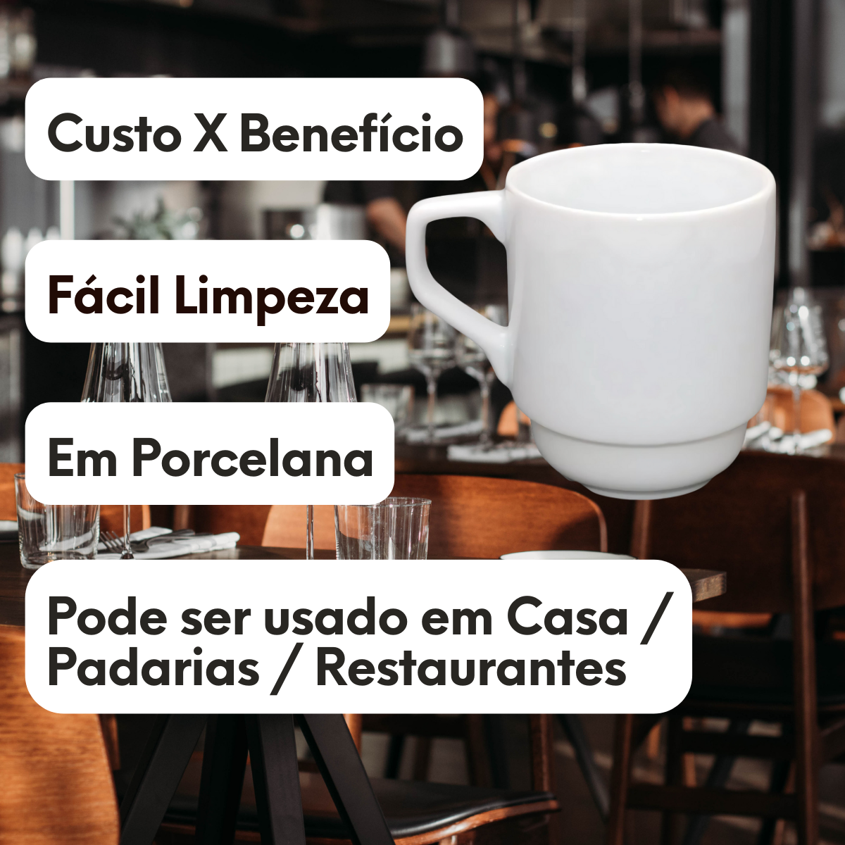 Caneca Empilhavel Cafeteria 250ml BelaVista