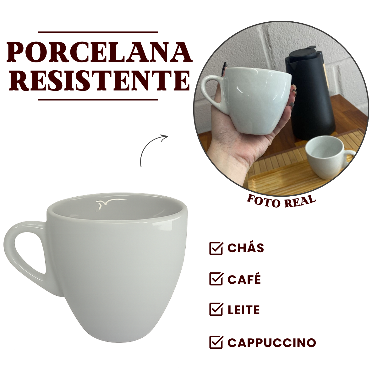 Xicara chá coquinho cappucino
