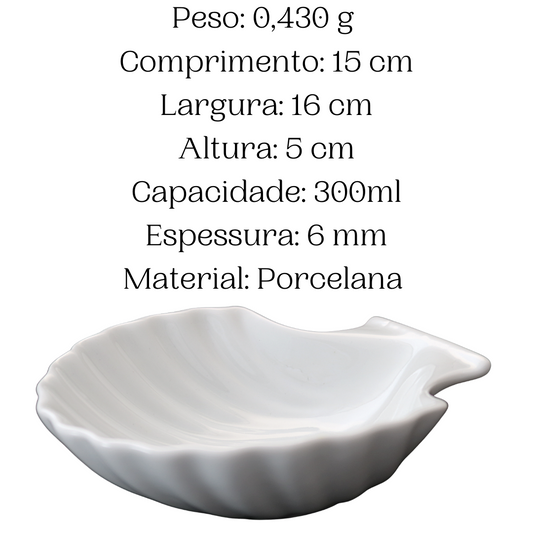 Petisqueira em Concha Casquinha de Siri Porcelana