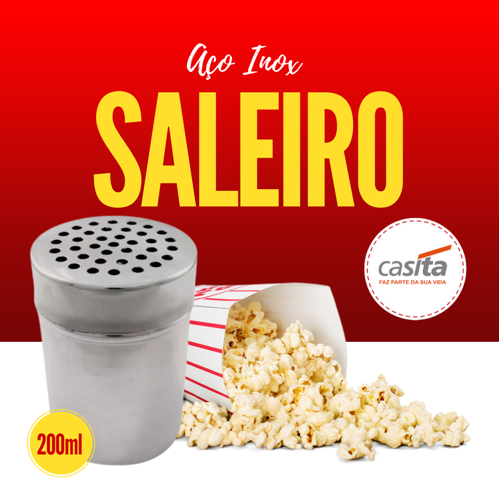 Saleiro Pimenteiro em Aço Inox 200ml - A Gourmet