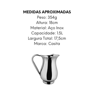 Jarra Aço Inox de 1,5L Moderna Casita