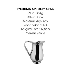 Jarra Aço Inox de 1,5L Moderna Casita