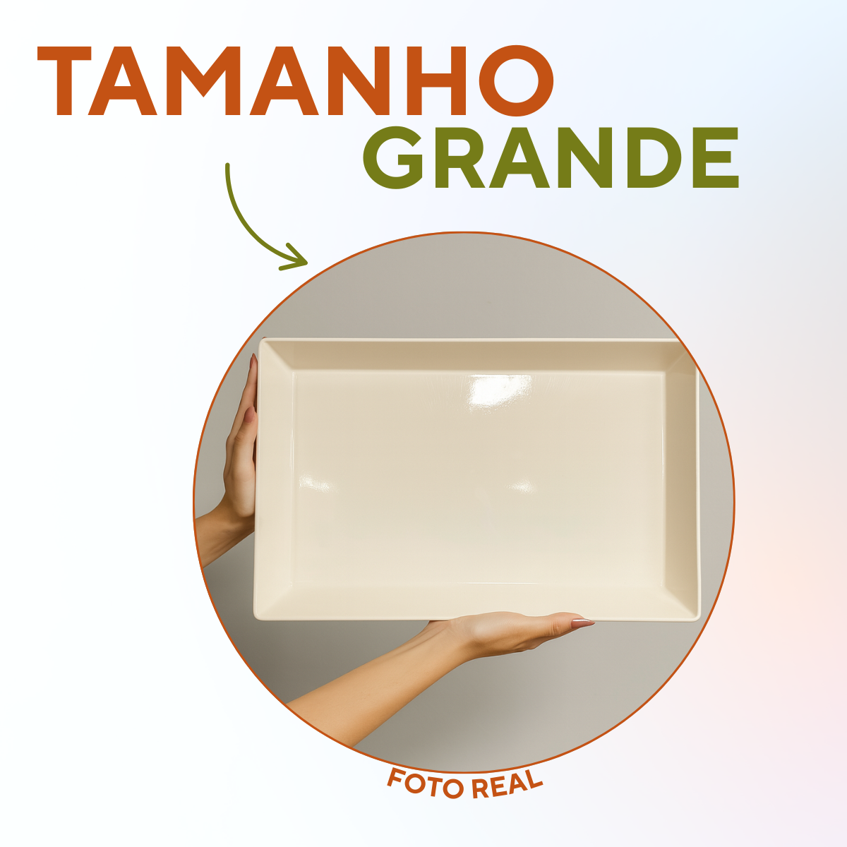 Travessa Retangular Grande Funda Melamina 6,3L
