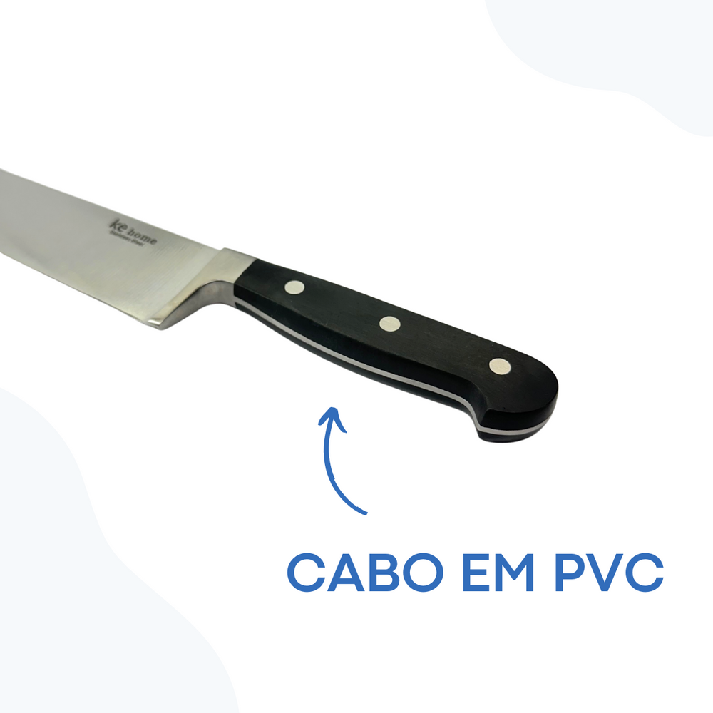 Faca Profissional Cheff 8° Aço inox - A Gourmet