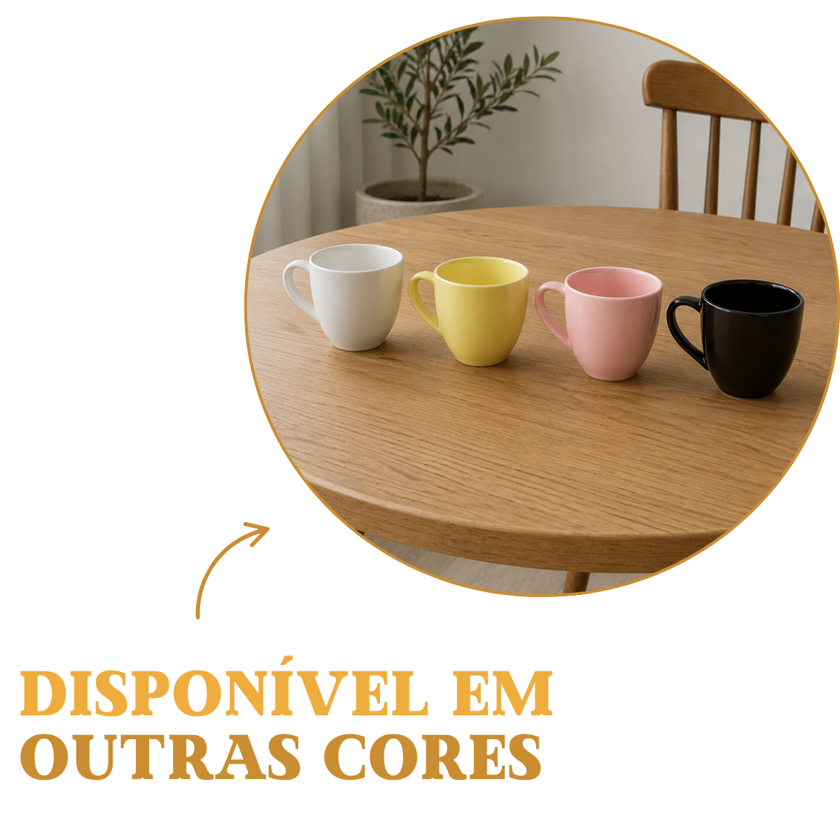 Xicara Café 95ml Porcelana Amarela