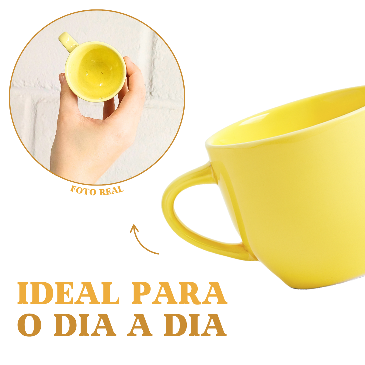 Xicara Café 95ml Porcelana Amarela