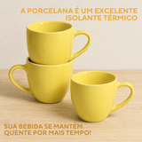 Xicara Café 95ml Porcelana Amarela