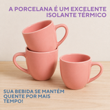 Xicara de Café 95ml Porcelana Rosa
