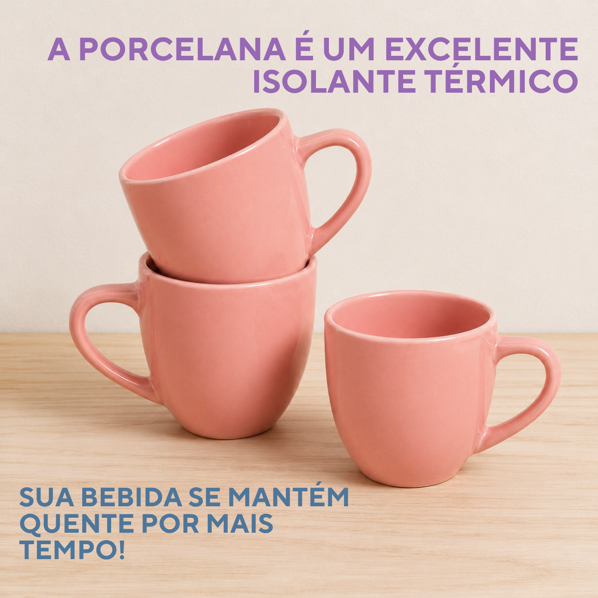 Xicara de Café 95ml Porcelana Rosa