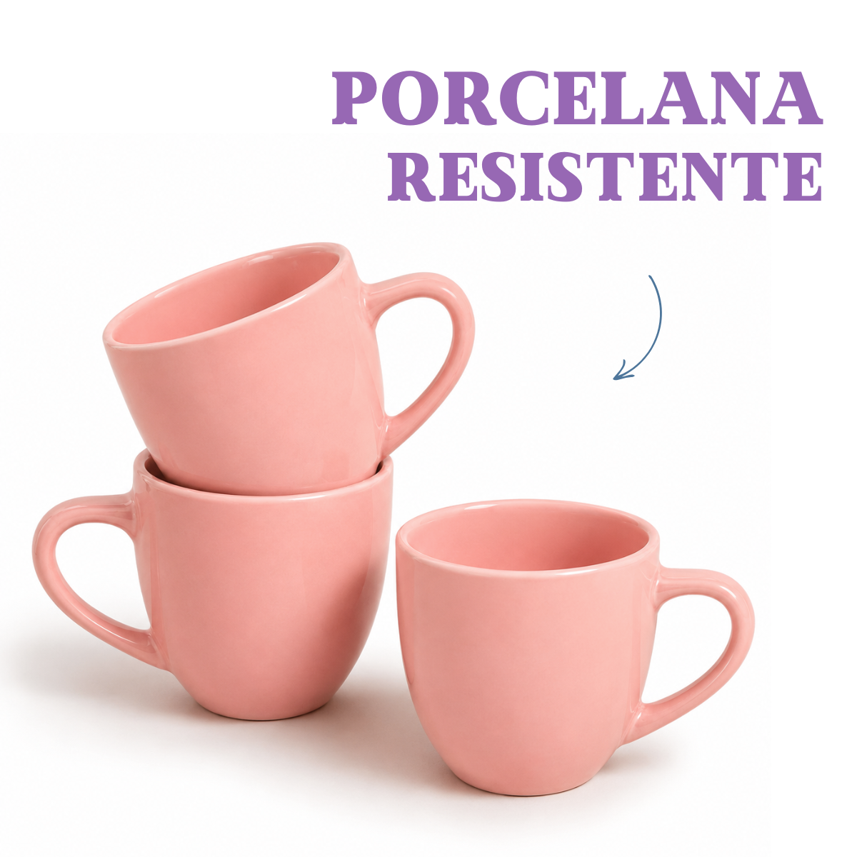 Xicara de Café 95ml Porcelana Rosa