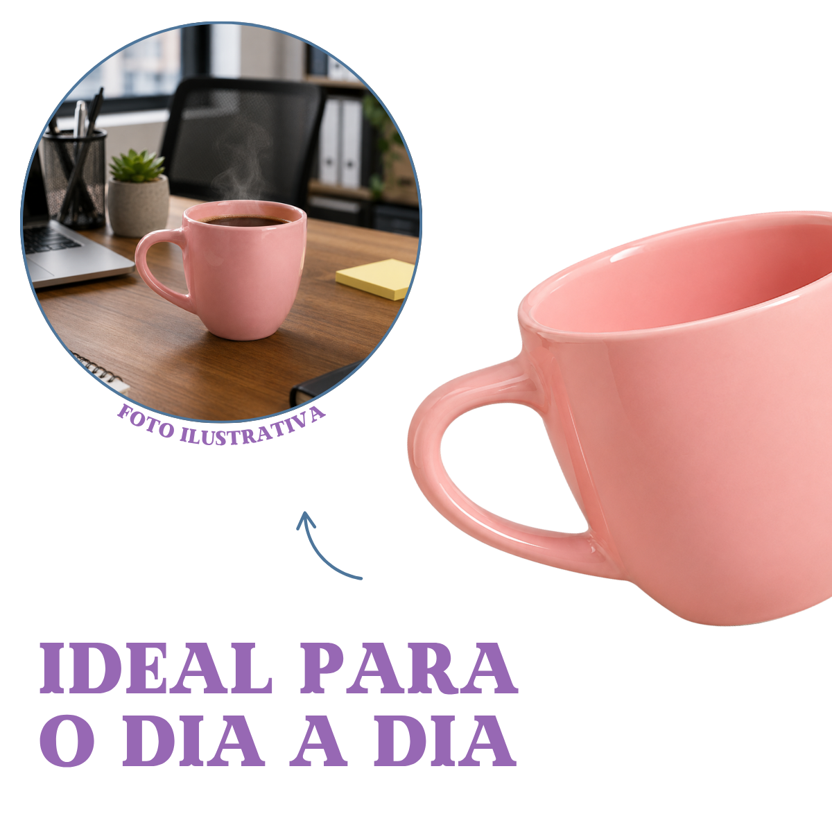 Xicara de Café 95ml Porcelana Rosa