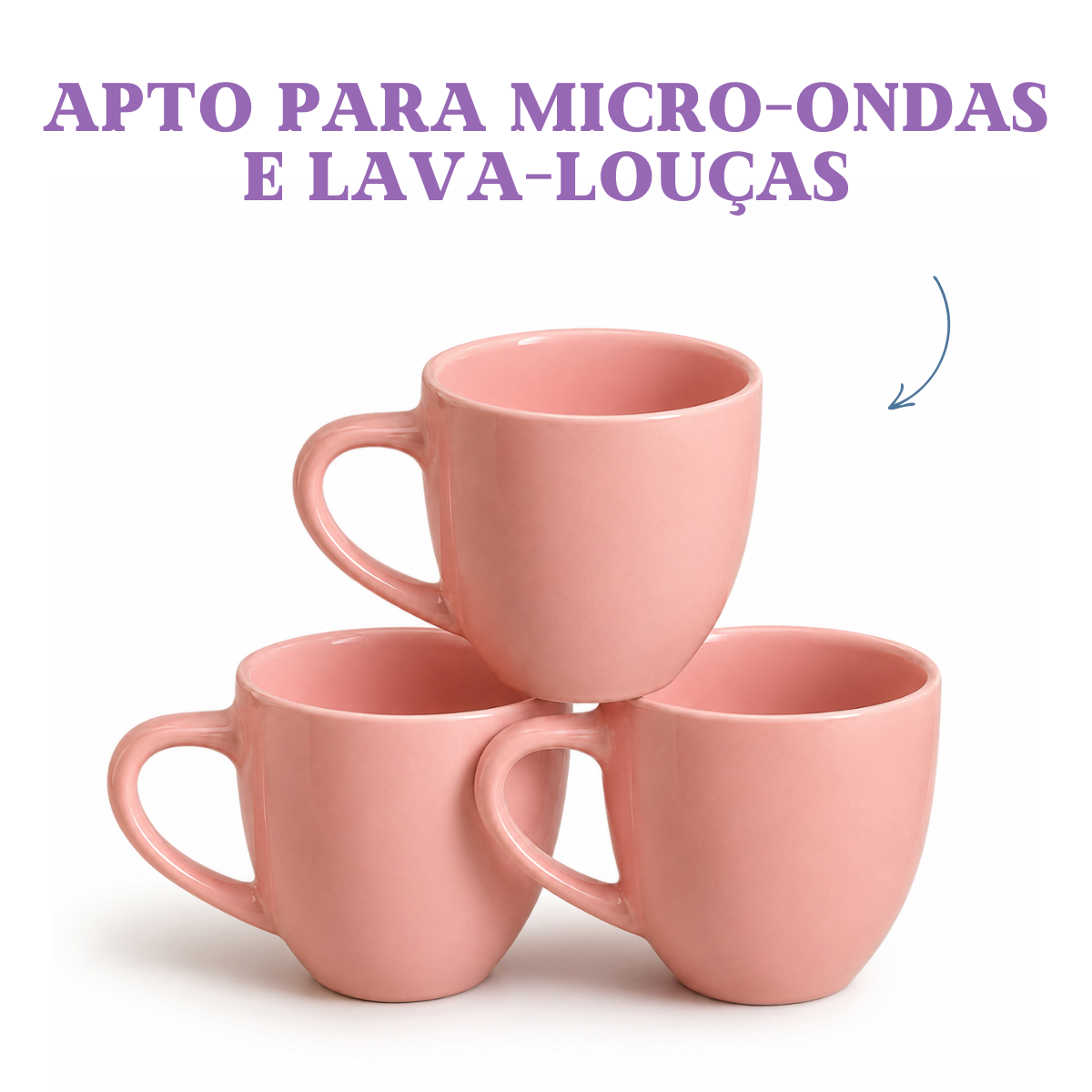 Xicara de Café 95ml Porcelana Rosa