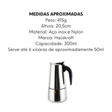 Cafeteira italiana 300ml em Aço Inox Etilux