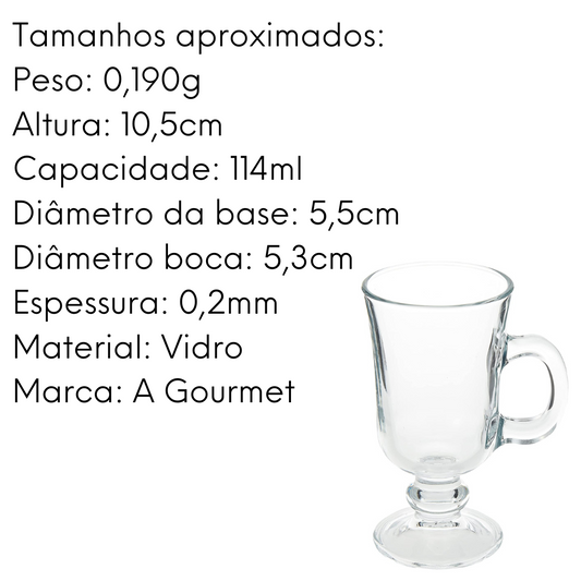 Caneca Irish Coffe de Vidro 114ml