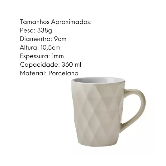 Caneca Zima Porcelana 360ml