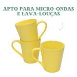 Caneca Tulipa Porcelana Amarela