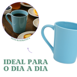 Caneca Tulipa Porcelana Azul