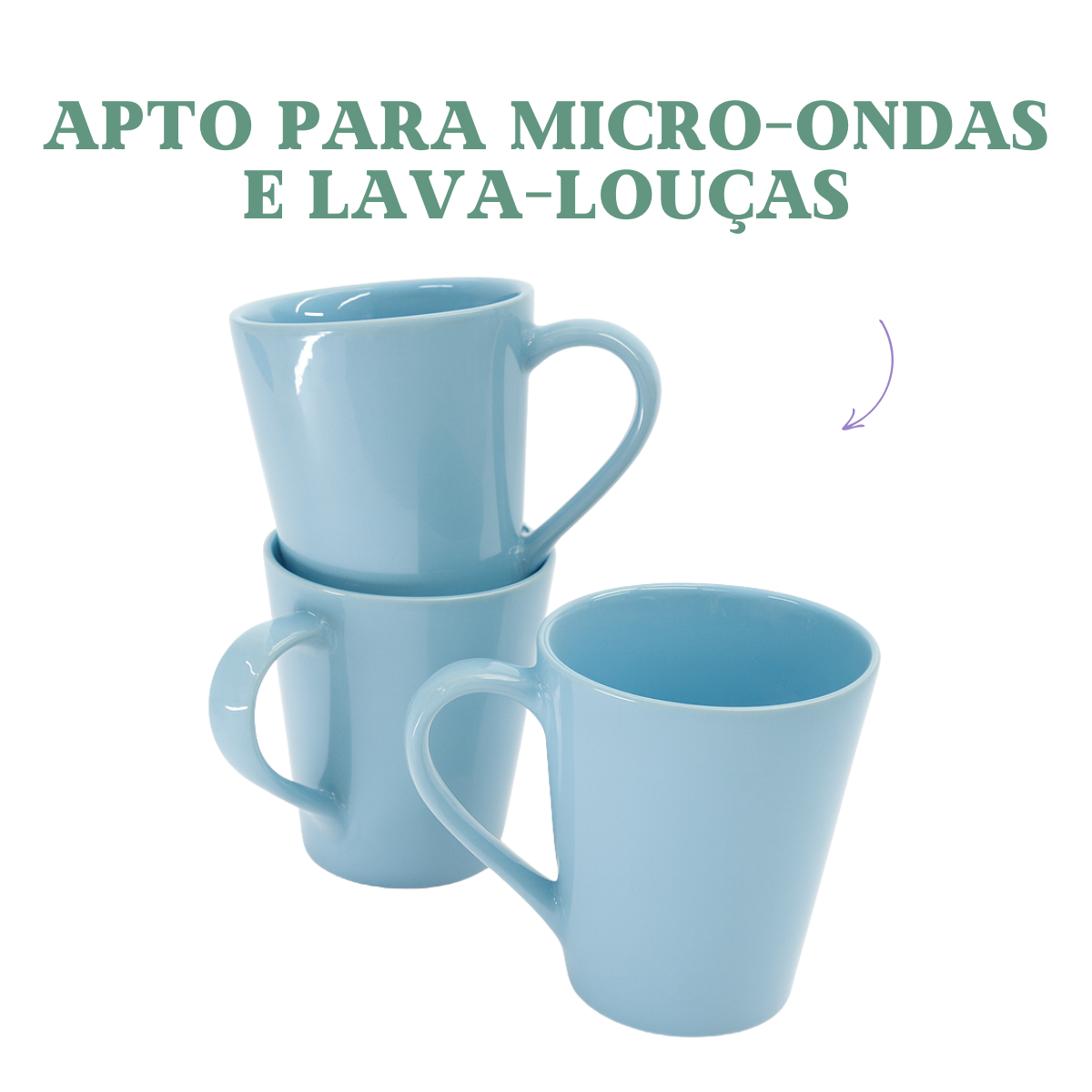 Caneca Tulipa Porcelana Azul