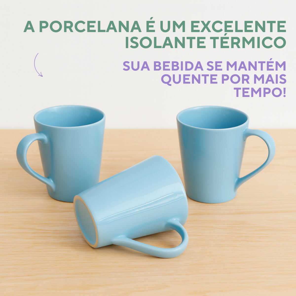 Caneca Tulipa Porcelana Azul