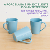 Caneca Tulipa Porcelana Azul