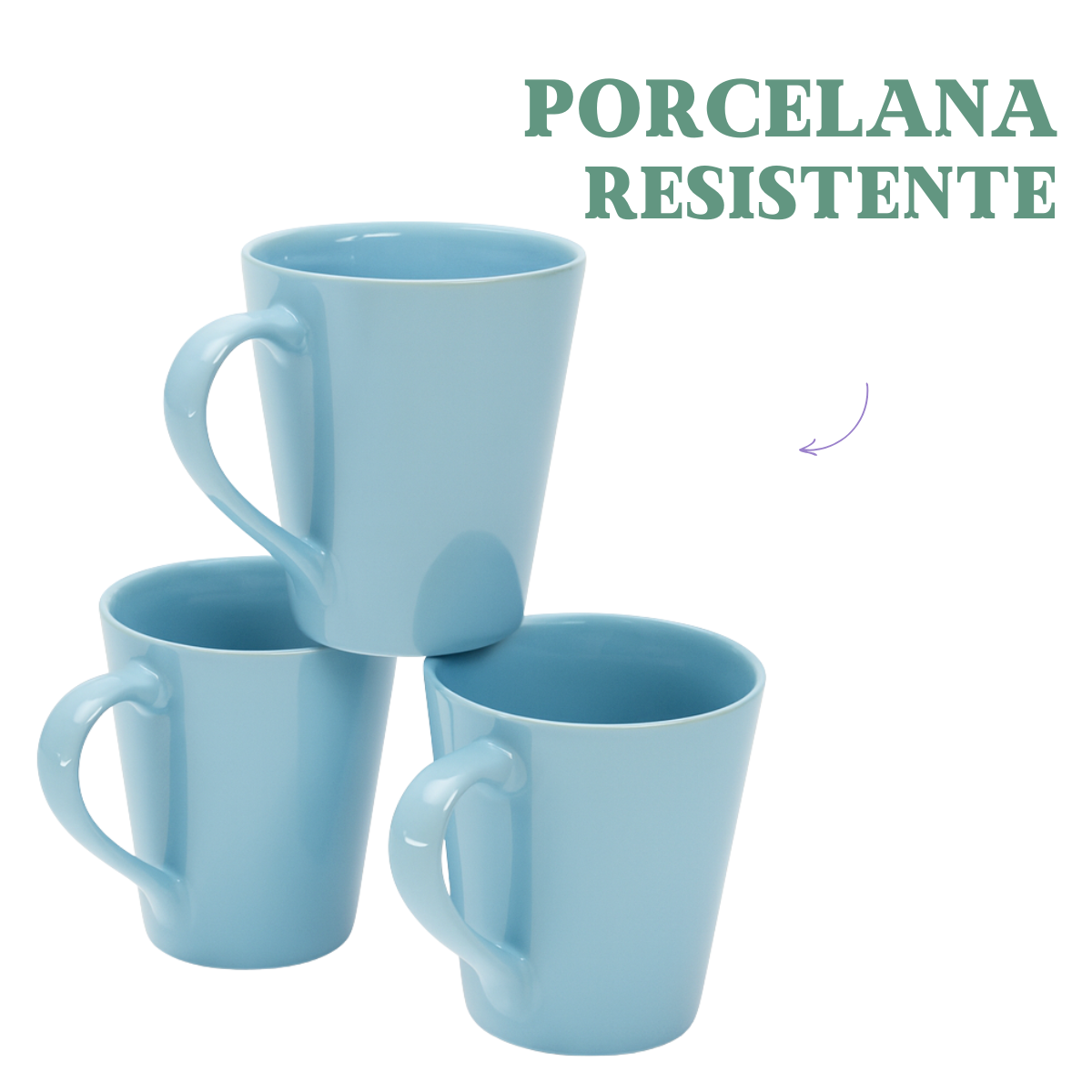 Caneca Tulipa Porcelana Azul