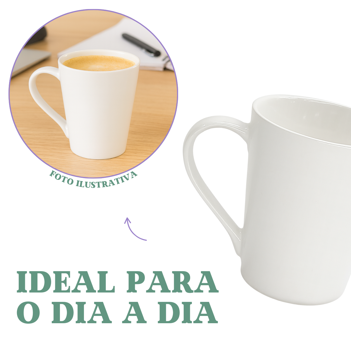 Caneca Tulipa Porcelana 250ml Branca