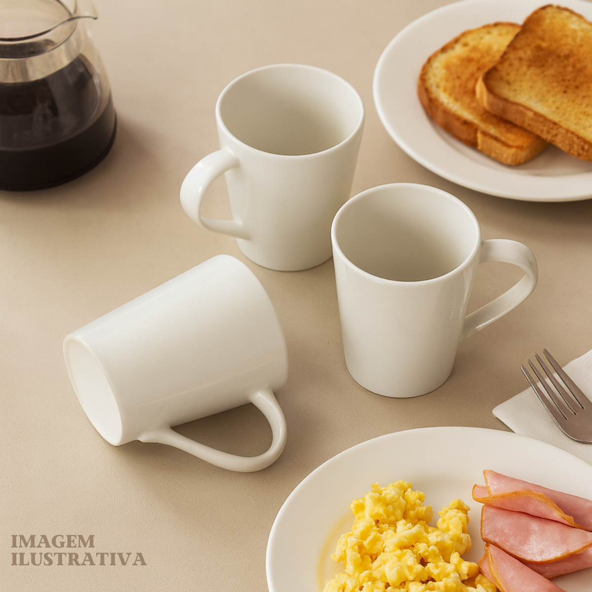 Caneca Tulipa Porcelana 250ml Branca