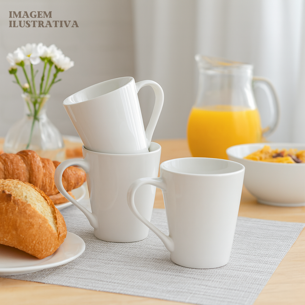 Caneca Tulipa Porcelana 250ml Branca